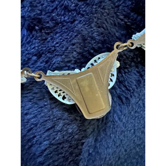 VINTAGE NEW MICHAL NEGRIN ENAMEL HEARTS SWAROVSKI CRYSTAL STATEMENT NECKLACE - Picture 6 of 8